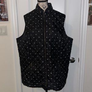 Talbot Womens Black & White Polka Dot Vest Full Zip Puffer